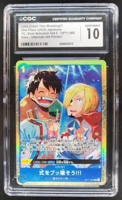 2025 ONE PIECE CCG JAPANESE LET'S CRASH THIS WEDDING!! OP11-060 RARE CGC 10 E PT - Image 1