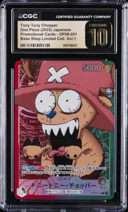 2025 ONE PIECE JPN BASE SHOP #OP08-001 TONY TONY CHOPPER CGC 10 PRISTINE - Image 1