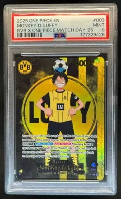 2025 One Piece BVB X Match Day Monkey D. Luffy #003 PSA 9 MINT - Image 1