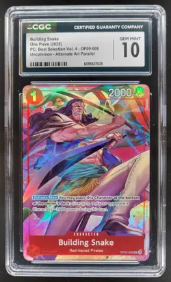 2025 ONE PIECE CCG BUILDING SNAKE ALTERNATE ART OP09-008 CGC 10 E PT - Image 1