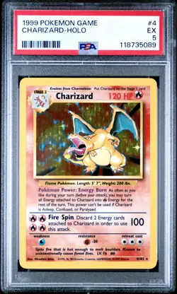 1999 POKEMON GAME #4 CHARIZARD-HOLO PSA 5 - Image 1