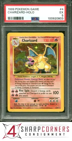 1999 POKEMON GAME #4 CHARIZARD HOLO PSA 5 - Image 1