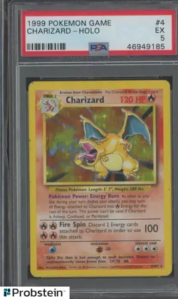 1999 Pokemon Game #4 Charizard - Holo PSA 5 EX - Image 1