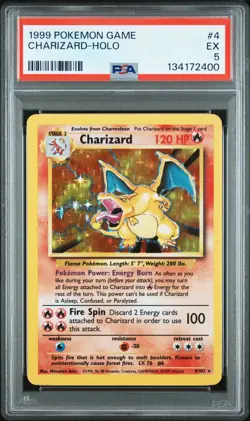 1999 POKEMON GAME #4 CHARIZARD-HOLO PSA 5 - Image 1