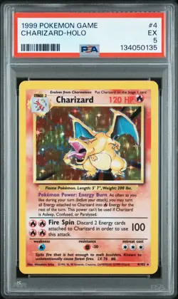 1999 POKEMON GAME #4 CHARIZARD-HOLO PSA 5 - Image 1