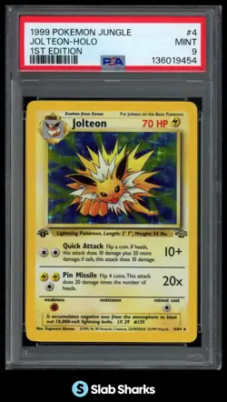 1999 POKEMON JUNGLE 1ST EDITION #4/64 JOLTEON HOLO PSA 9 - Image 1