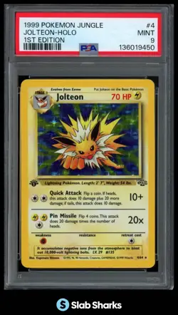 1999 POKEMON JUNGLE 1ST EDITION #4/64 JOLTEON HOLO PSA 9 - Image 1