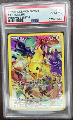 2023 Pokemon SWSH Crown Zenith #160 FA Pikachu PSA 10 GEM MINT - Image 1