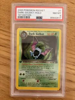 Pokemon Dark Golbat Team Rocket 1st Edition Holo Rare PSA 8 7/82 2000 - Image 1