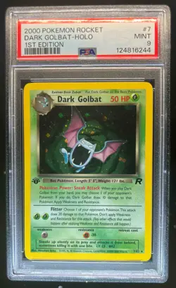 2000 Pokemon Team Rocket First Edition Dark Golbat Holo #7/82 PSA 9 - Image 1