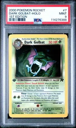 2000 Team Rocket 1st Edition Dark Golbat 7/82 - PSA 9 - Holo Rare Pokemon Card - Image 1