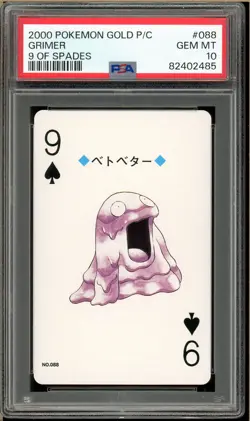 Pokemon - Grimer 9 of Spades, Gold Ho-oh Back Poker Deck #88 PSA 10 - Image 1