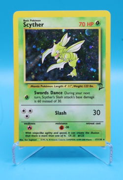 Scyther Pokemon Card Holo WOTC 17/130 Base Set 2 Rare Vintage 2000 Original LP - Image 1