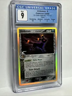 CGC 9 MINT Umbreon 2005 EX Delta Species 17/113 Holo Pokemon Card W Subgrades - Image 2