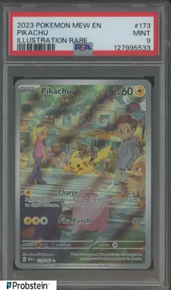 2023 Pokemon Scarlet & Violet Card 151 MEW EN #173/165 Pikachu PSA 9 MINT - Image 1