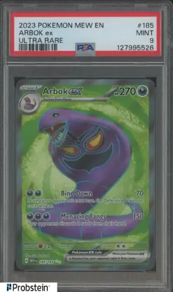2023 Pokemon Scarlet & Violet Card 151 MEW EN #185/165 ArbokEX PSA 9 MINT - Image 1