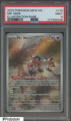 2023 Pokemon Scarlet & Violet Card 151 MEW EN #179/165 Mr. Mime PSA 9 MINT - Image 1