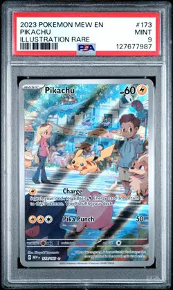 Pokemon Pikachu 173/165 2023 S&V 151 Illustration Rare Card - PSA 9 MINT - Image 1