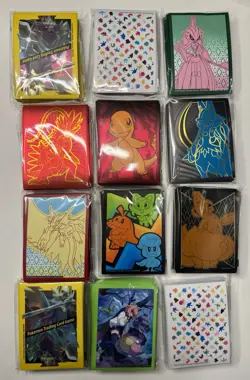 Pokemon Trading Card Sleeves - 12 Various New packs! 65 Each! 780 Sleeves Total - Image 1