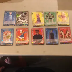 Weiss Schwarz CCG TCG Disney 10 Card Lot With R Foil Japanese Cards - Image 1