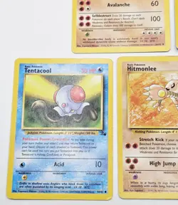 Vintage Pokemon Lot Of 5 Cards WOTC Fossil Cards LP-HP Hitmonlee Golem Ekans - Image 4