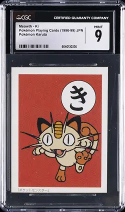1996-99 POKEMON PLAYING CARDS POKEMON KARUTA JPN MEOWTH CGC 9 - Image 1