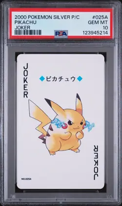 2000 POKEMON SILVER VERSION PLAYING CARDS JOKER #025A PIKACHU PSA 10 - Image 1