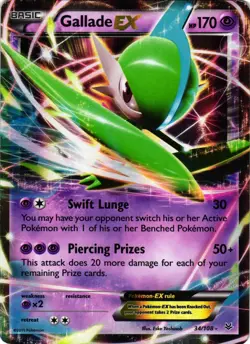Gallade EX 34/108 - Roaring Skies - Ultra Rare Holo Pokemon Card Foil 2015 - LP - Image 1