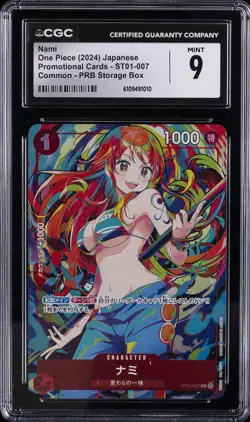 2024 ONE PIECE JPN PROMO CARDS COMMON-PRB STORAGE BOX #ST01-007 NAMI CGC 9 - Image 1