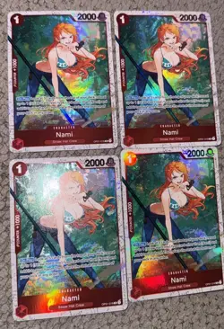 Nami - One Piece TCG OP01-016 ST10 Rare Holo Foil Promo Card Lot Of 4 - Image 1