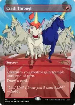 1x Crash Through Moderate Play MTG Magic - Kid Icarus - - Image 1