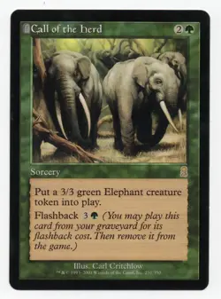 Call of the Herd, Green Rare Sorcery, Odyssey Regular, NM, Carl Critchlow - Image 1
