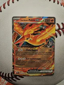 2025 Pokemon TCG Team Rockets Moltres EX 031/182 Ultra Rare Near Mint - Image 1