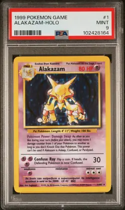 1999 POKEMON GAME #1 ALAKAZAM-HOLO PSA 9 - Image 1