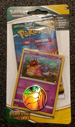Pokemon Evolving Skies Checklane Blister Pack Slowpoke Promo New! - Image 1
