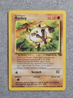 Pokemon TCG Mankey Jungle 55/64 Regular Unlimited Common - Image 1