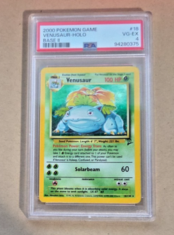 2000 Pokemon Base Set 2 #18 Venusaur Holo PSA 4 Very Good - Execellent Condition - Image 1