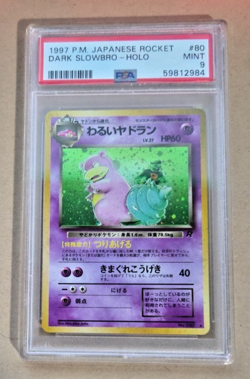 1997 Pokemon Japanese Rocket #80 Dark Slowbro Holo PSA 9 Mint Condition - Image 1