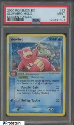 2005 Pokemon Ex Unseen Forces #13/115 Slowbro Holo PSA 9 MINT - Image 1