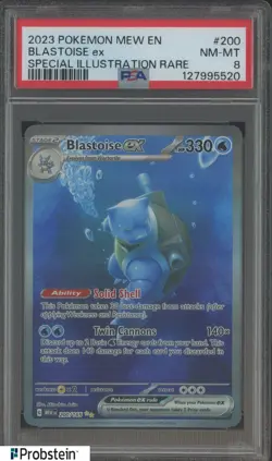 2023 Pokemon Scarlet & Violet Card 151 MEW EN #200/165 Blastoise EX PSA 8 NM-MT - Image 1