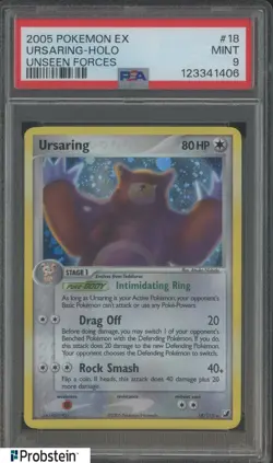 2005 Pokemon Ex Unseen Forces #18/115 Ursaring Holo PSA 9 MINT - Image 1