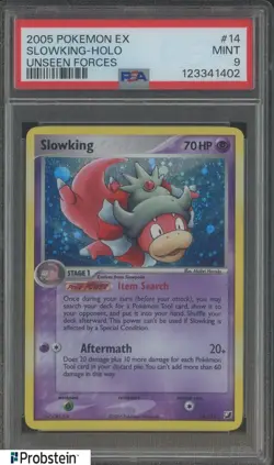 2005 Pokemon Ex Unseen Forces #14/115 Slowking Holo PSA 9 MINT - Image 1
