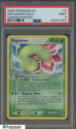 2005 Pokemon Ex Unseen Forces #9/115 Meganium Holo PSA 9 MINT - Image 1