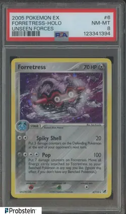 2005 Pokemon Ex Unseen Forces #6/115 Forretress Holo PSA 8 NM-MT - Image 1