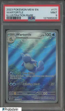 2023 Pokemon Scarlet & Violet Card 151 MEW EN #171/165 Wartortle PSA 9 MINT - Image 1