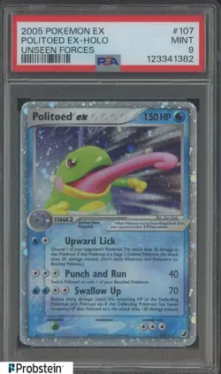 2005 Pokemon Ex Unseen Forces #107/115 Politoed ex Holo PSA 9 MINT - Image 1