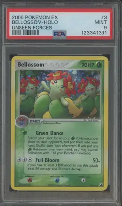 2005 Pokemon Ex Unseen Forces #3/115 Bellossom Holo PSA 9 MINT - Image 1