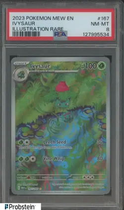 2023 Pokemon Scarlet & Violet Card 151 MEW EN #167/165 Ivysaur PSA 8 NM-MT - Image 1