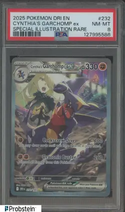 2025 Pokemon DRI EN Destined Rivals #232 Cynthia's Garchomp PSA 8 NM-MT - Image 1