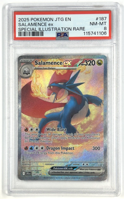 2025 Pokemon Journey Together Salamence ex Special Illustration Rare PSA 8 - Image 1